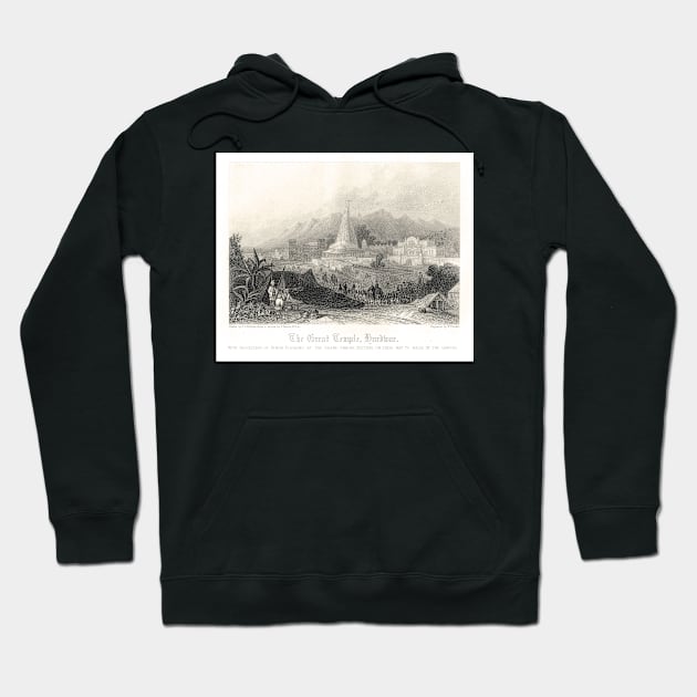 Hindu Pilgrims The Great Temple Hardiwar Hoodie by artfromthepast